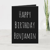 彼へのモノクロのハッピーバースデー シーズンカード (正面)