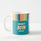 彼へのレトロ30歳の誕生日フォト コーヒーマグカップ (左)