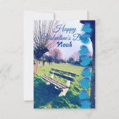 彼へのロマンチックなバレンタインデーのハートガーデンベンチ (正面)