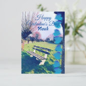 彼へのロマンチックなバレンタインデーのハートガーデンベンチ (スタンド正面)