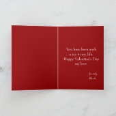 彼へのロマンチックなバレンタインデーの写真 カード (内部)