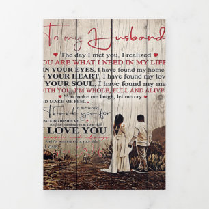 彼への手紙   夫へのクールなギフト 三つ折り案内状