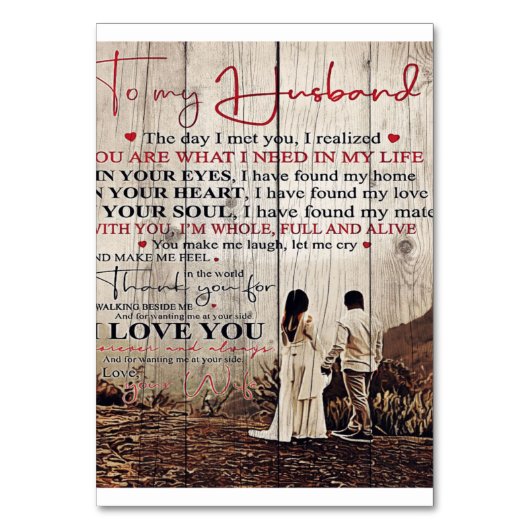 彼への手紙 |夫クールの贈り物 テーブルナンバー (正面)