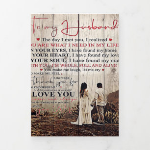 彼への手紙  夫クールの贈り物 三つ折り案内状