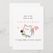 彼への贈り物の彼女のバラおもしろいのための赤いカード 招待状 (正面/裏面)