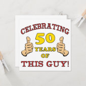 彼への50誕生日ギフト カード (正面/裏面インサイチュ)