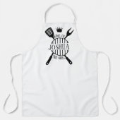 彼へのBBQ贈り物グリルのキングパパ エプロン (正面)