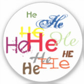 彼またはカスタム代名詞 シール (正面)