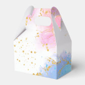彼または彼女ああベビーピンクと青の金ゴールドグリッター フェイバーボックス (裏面サイド)