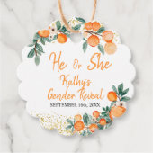 彼または彼女がオレンジの小さなかわいこちゃんを明かす フェイバータグ (正面)