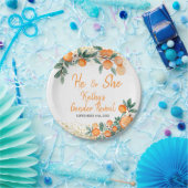 彼または彼女がオレンジの小さなかわいこちゃんを明かす ペーパープレート (パーティー)