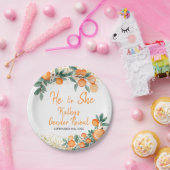 彼または彼女がオレンジの小さなかわいこちゃんを明かす ペーパープレート (パーティー)