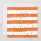 彼または彼女がオレンジの小さなかわいこちゃんを明かす 招待状 (裏面)