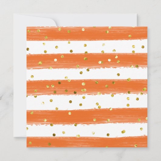 彼または彼女がオレンジの小さなかわいこちゃんを明かす 招待状 (裏面)