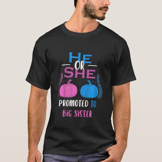 彼または彼女が姉のジェンダーに昇進した子供たち Tシャツ (正面)