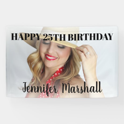 彼または彼女のために |フォト誕生日バナー 横断幕 (横)