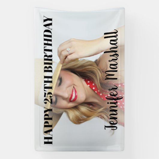 彼または彼女のために |フォト誕生日バナー 横断幕 (縦)