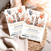 彼または彼女のイースターバニーのバルーン性別を明らかにする 招待状