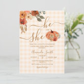 彼または彼女のギンガム秋パンプキンジェンダー明かす 招待状 (スタンド正面)