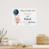 彼または彼女のジェンダーが歓迎のサインを明らかにする ポスター (キッチン)