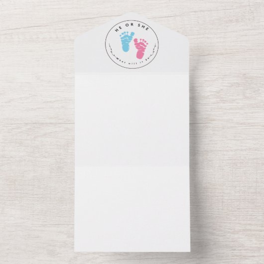 彼または彼女のジェンダーは彼または彼女が何であるか明らかにする オールインワン招待状 (内側)