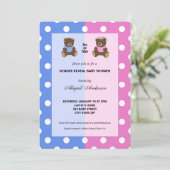 彼または彼女のテディベアの性別が赤ちゃんシャワーを明らかにする 招待状 (スタンド正面)