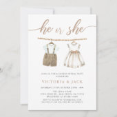 彼または彼女のニュートラル赤ちゃん服ジェンダーが明らかにする 招待状 (正面)