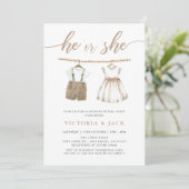 彼または彼女のニュートラル赤ちゃん服ジェンダーが明らかにする 招待状 (スタンド正面)