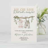 彼または彼女のニュートラル赤ちゃん服ボホジェンダー明かす 招待状 (スタンド正面)