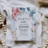 彼または彼女のバニー性別で赤ちゃんシャワーを明かす 招待状