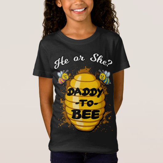 彼または彼女のパパBeeジェンダーベビーが発表する Tシャツ (正面)