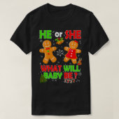 彼または彼女のベビージンジャーブレッドCookieジェンダーChを明らかにする Tシャツ (デザイン正面)