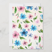 彼または彼女のベビーバニージェンダーのパーティーを明かす 招待状 (裏面)