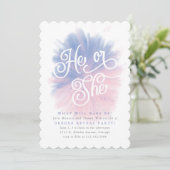 彼または彼女のベビー性明らかにパーティー爆弾招待状 招待状 (スタンド正面)