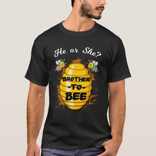 彼または彼女の兄弟のBee性別のベビーはAnnounを明らかにする Tシャツ (正面)