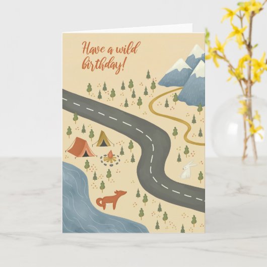 彼または彼女の冒険者のための誕生日カード カード (黄色い花)