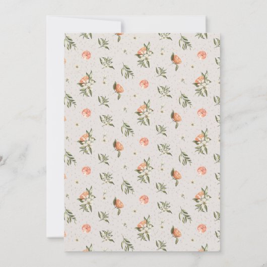 彼または彼女の小さなかわいこちゃんオレンジのジェンダーを明かす 招待状 (裏面)