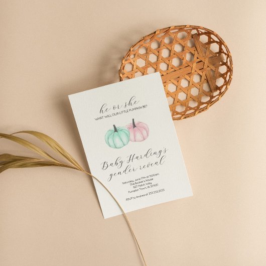 彼または彼女の小さなカボチャの秋ジェンダー明かす 招待状