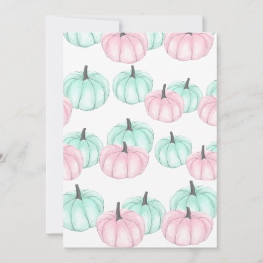 彼または彼女の小さなカボチャの秋ジェンダー明かす 招待状 (裏面)