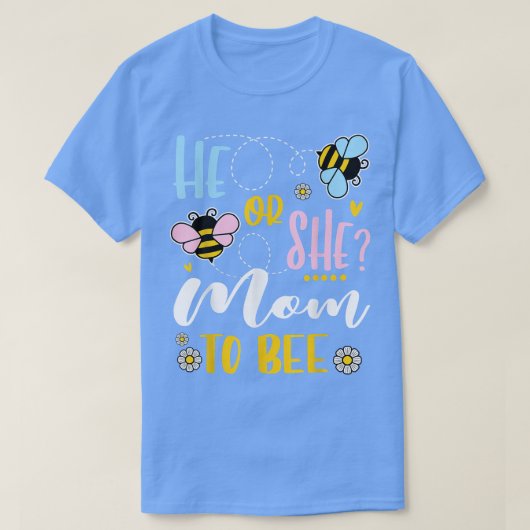 彼または彼女の母親の性別を明らかにする赤ちゃんシャワーパー Tシャツ (デザイン正面)