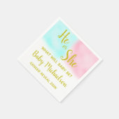 彼または彼女の水色の性別を明かす スタンダードカクテルナプキン (角)