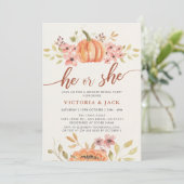 彼または彼女の秋パンプキンボホ素朴ジェンダーの明かす 招待状 (スタンド正面)