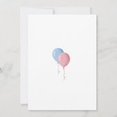 彼または彼女の風船の性別が明らかにするパーティー 招待状 (裏面)