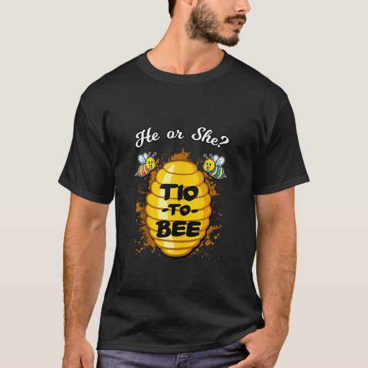 彼または彼女のTio Bee発表Baを明らかにする Tシャツ (正面)