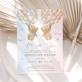 彼または彼女はテディベア性別を明らかにする 招待状