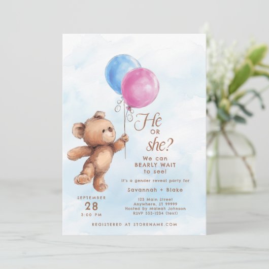 彼または彼女はテディベア性発現を待つ 招待状 (スタンド正面)