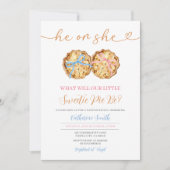 彼または彼女はパンプキンパイのジェンダーを弓でギンガムを明かす 招待状 (正面)