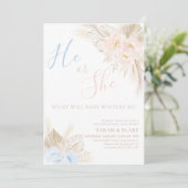 彼または彼女はピンクの青のジェンダーを明らかにする 招待状 (スタンド正面)