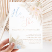 彼または彼女はピンクの青のジェンダーを明らかにする 招待状