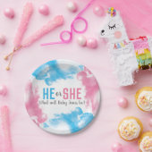 彼または彼女はベビーの性発煙弾のパーティーを明らかにします ペーパープレート (パーティー)